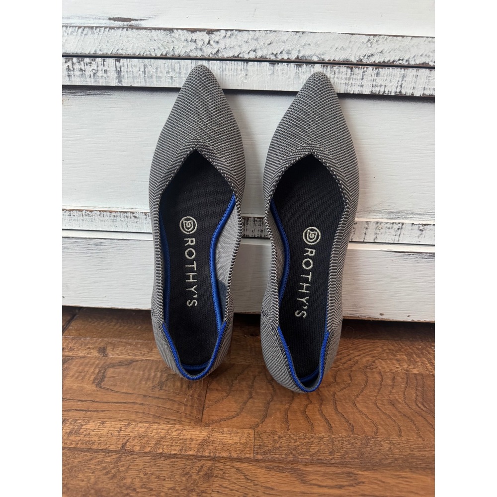 Rothy's Cloud Grey Birdseye The Point Flats Women's Size 7